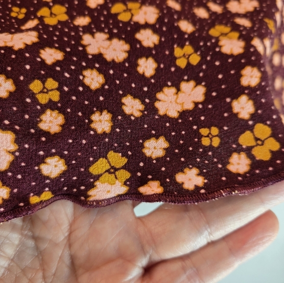 Free People IRL Mini Skirt Sz 6 Purple With Pink Flowers Side Zip Summer Days - Picture 8 of 12